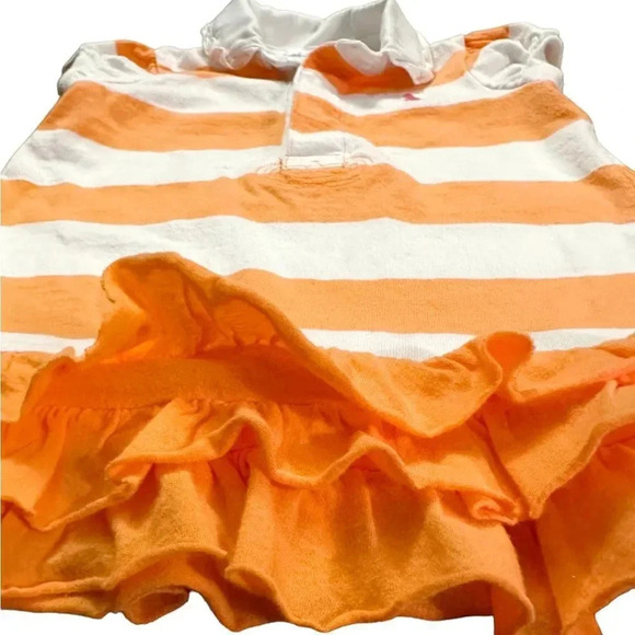 Ralph Lauren | Rugby Striped Ruffle Dress (9 mos) 🧡 - Picture 3 of 7